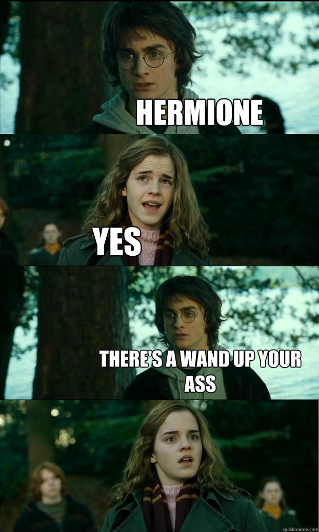Hermione yes there's a wand up your ass  Horny Harry