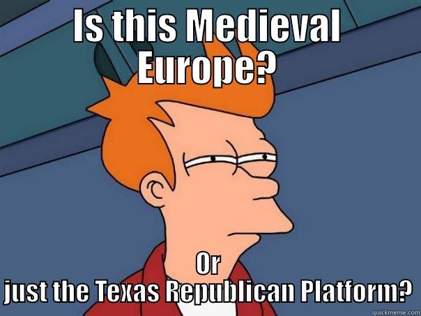 IS THIS MEDIEVAL EUROPE? OR JUST THE TEXAS REPUBLICAN PLATFORM? Futurama Fry