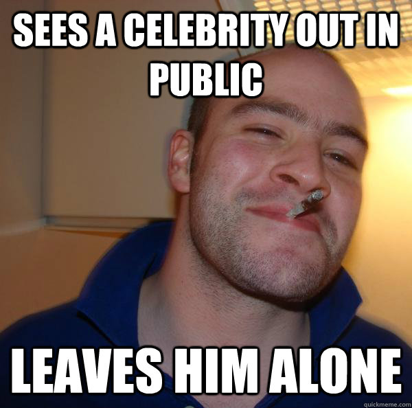 Sees a celebrity out in public leaves him alone - Sees a celebrity out in public leaves him alone  Misc