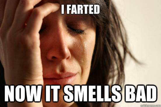 I farted Now it smells bad  First World Problems
