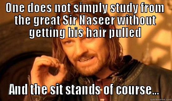 ONE DOES NOT SIMPLY STUDY FROM THE GREAT SIR NASEER WITHOUT GETTING HIS HAIR PULLED AND THE SIT STANDS OF COURSE...  Boromir