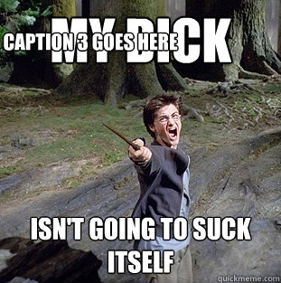 MY DICK ISN'T GOING TO SUCK ITSELF Caption 3 goes here  Pissed off Harry