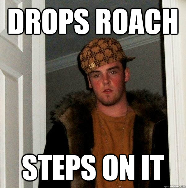 Drops roach steps on it - Drops roach steps on it  Scumbag Steve
