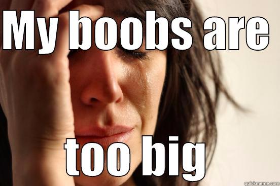 MY BOOBS ARE  TOO BIG First World Problems