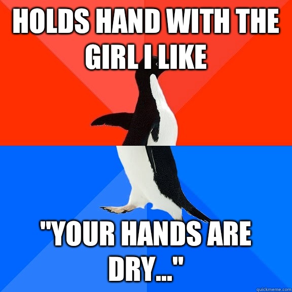 Holds hand with the girl i like 