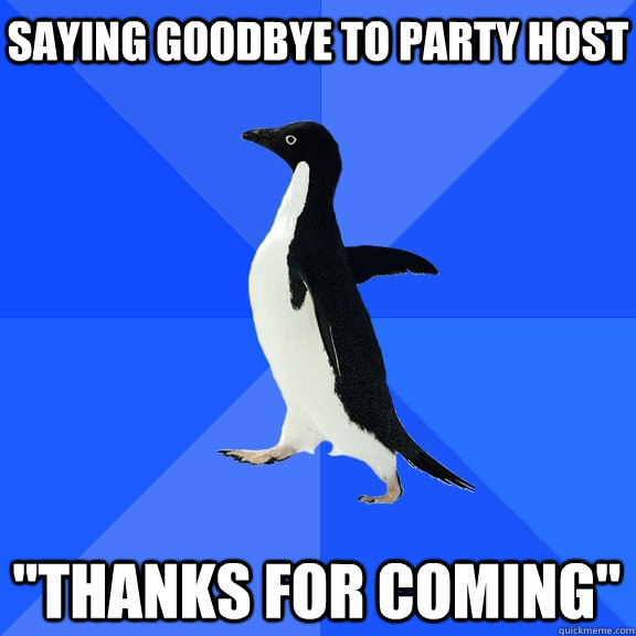 Saying goodbye to party host 