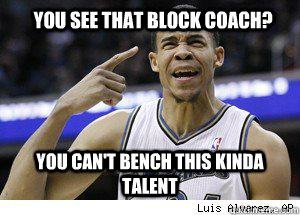 you see that block coach? you can't bench this kinda talent  JaVale McGee