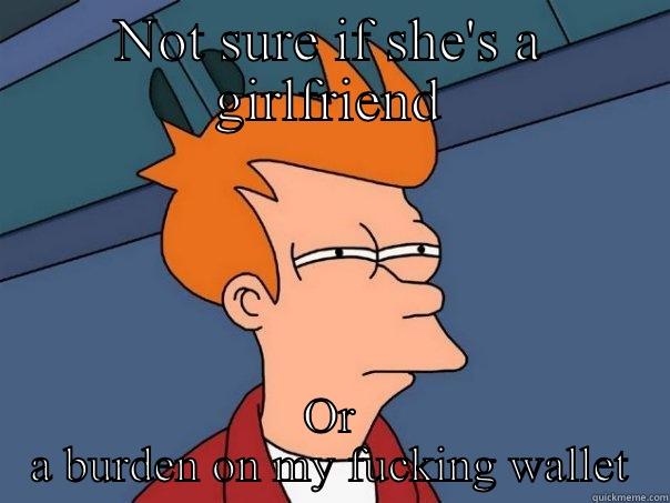 NOT SURE IF SHE'S A GIRLFRIEND OR A BURDEN ON MY FUCKING WALLET Futurama Fry