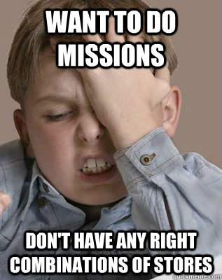 WANT TO DO MISSIONS DON'T HAVE ANY RIGHT COMBINATIONS OF STORES  Tiny Tower Problems