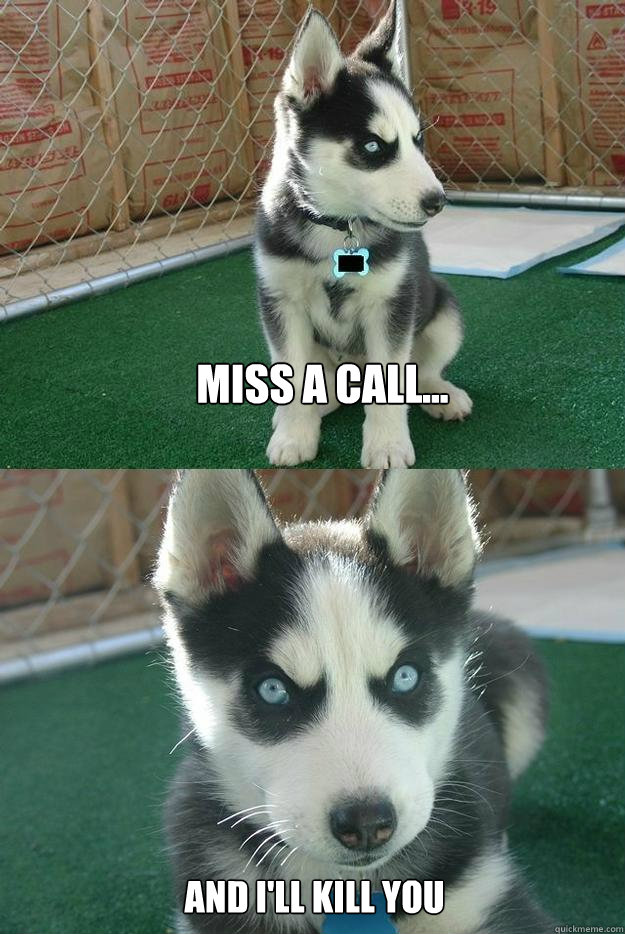 Miss a call... And i'll kill you  Insanity puppy