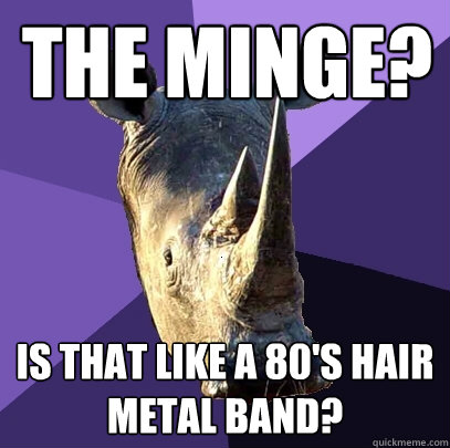 The Minge? Is that like a 80's hair metal band?  Sexually Oblivious Rhino