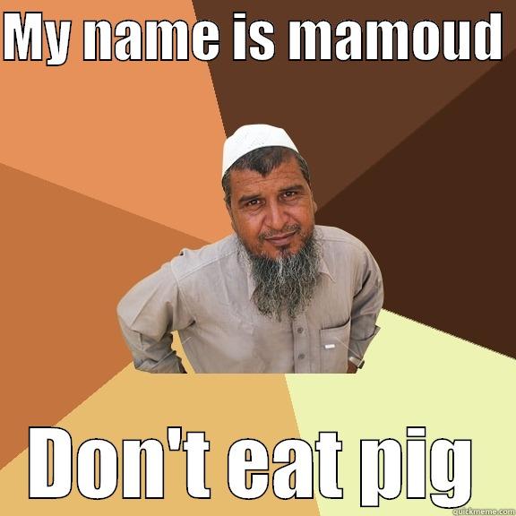 MY NAME IS MAMOUD  DON'T EAT PIG Ordinary Muslim Man