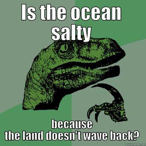 IS THE OCEAN SALTY BECAUSE THE LAND DOESN'T WAVE BACK? Philosoraptor