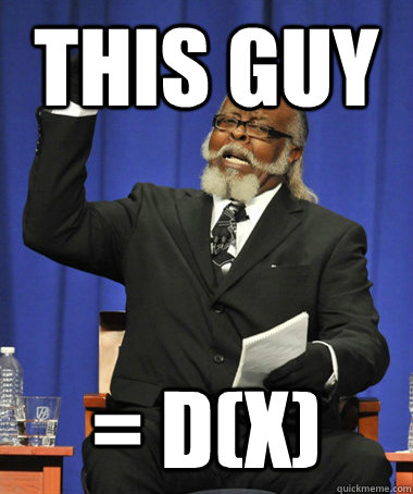 This guy = D(x)  The Rent Is Too Damn High