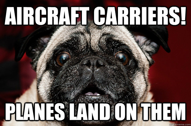 Aircraft Carriers! Planes land on them  aircraft pug