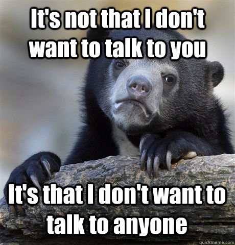 i don't want to talk to anyone meme
