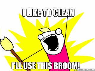 I LIKE TO CLEAN I'LL USE THIS BROOM!  All The Things