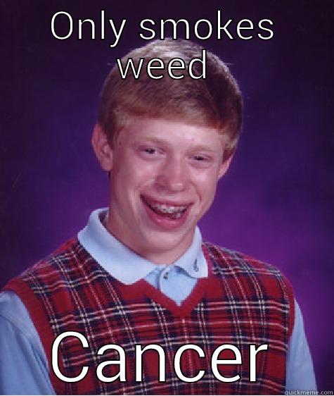 ONLY SMOKES WEED CANCER Bad Luck Brian