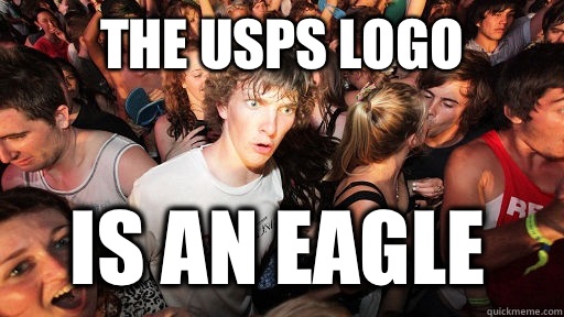 The USPS logo Is an eagle  Sudden Clarity Clarence