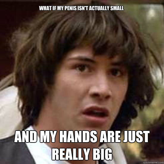 What if my penis isn't actually small And my hands are just really big  conspiracy keanu