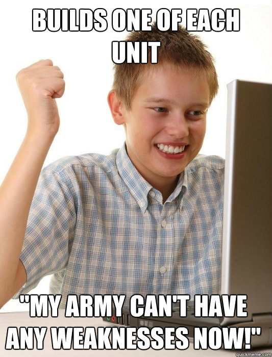 Builds one of each unit 