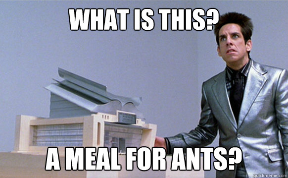 What is this? A meal for ants?  