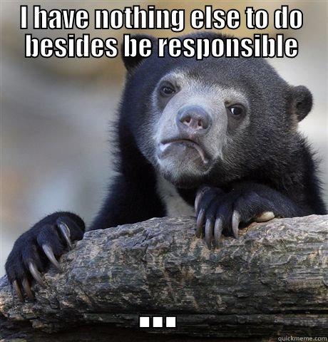 I HAVE NOTHING ELSE TO DO BESIDES BE RESPONSIBLE ... Confession Bear