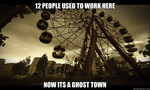 12 people used to work here Now its a ghost town - 12 people used to work here Now its a ghost town  Misc
