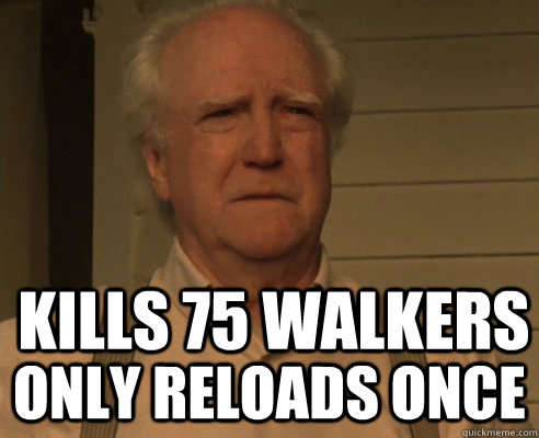 Kills 75 walkers only reloads once  
