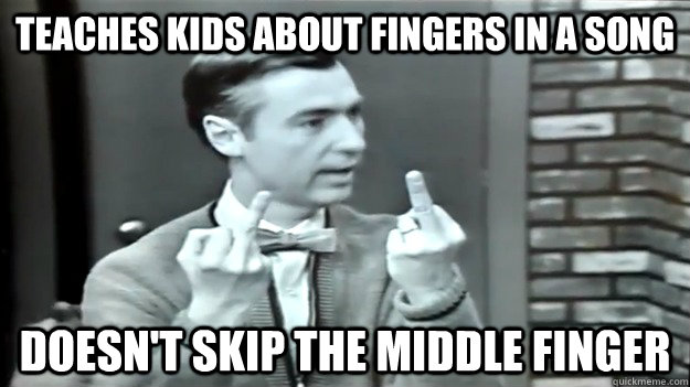 Teaches kids about fingers in a song Doesn't skip the middle finger - Teaches kids about fingers in a song Doesn't skip the middle finger  Mister Rogers
