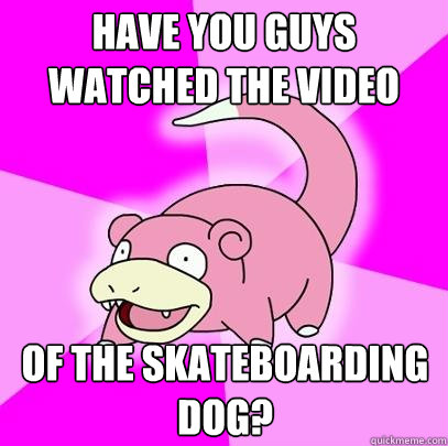 have you guys watched the video of the skateboarding dog?  Slowpoke