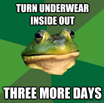 Turn Underwear Inside Out Three More Days  Foul Bachelor Frog
