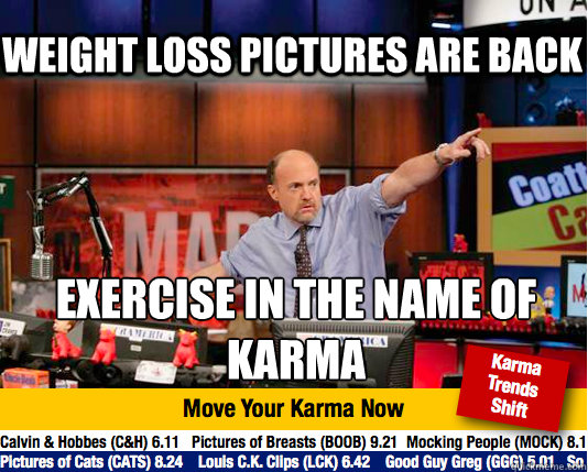 Weight loss pictures are back exercise in the name of karma - Weight loss pictures are back exercise in the name of karma  Mad Karma with Jim Cramer
