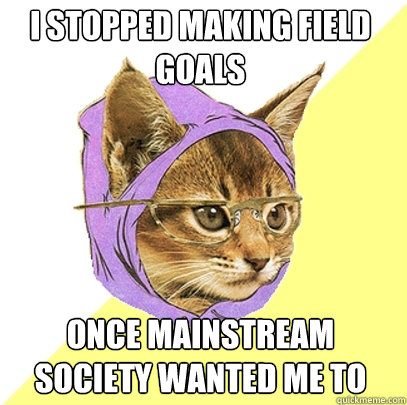 I stopped making field goals once mainstream society wanted me to   Hipster Kitty