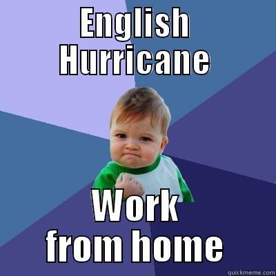 ENGLISH HURRICANE WORK FROM HOME Success Kid