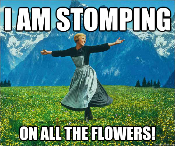 I am stomping On all the flowers!  Sound of Music