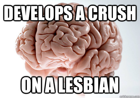Develops a crush on a lesbian  ScumbagBrain