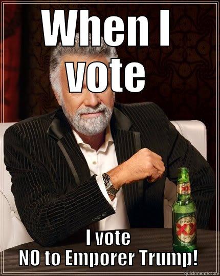 Election Day - WHEN I VOTE I VOTE NO TO EMPORER TRUMP! The Most Interesting Man In The World