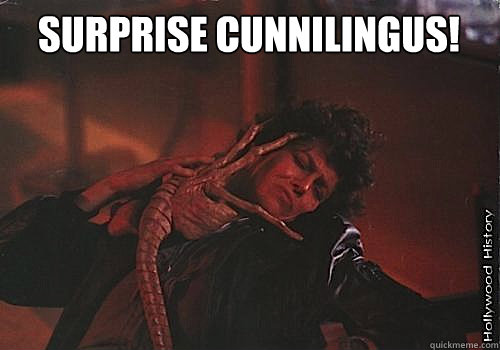 Surprise cunnilingus!  cunnilingus