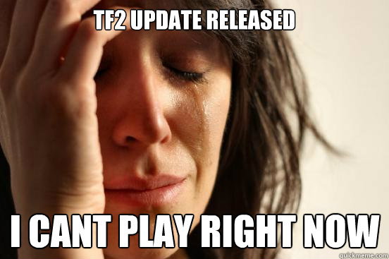 tf2 update released i cant play right now  First World Problems