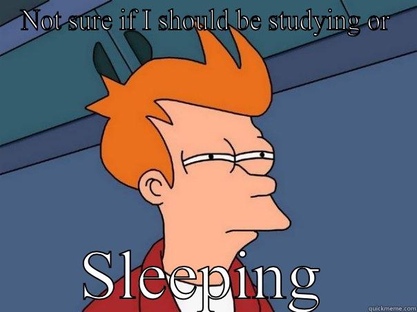 NOT SURE IF I SHOULD BE STUDYING OR SLEEPING Futurama Fry