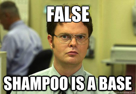 False Shampoo is a base - False Shampoo is a base  Dwight K. Schrute