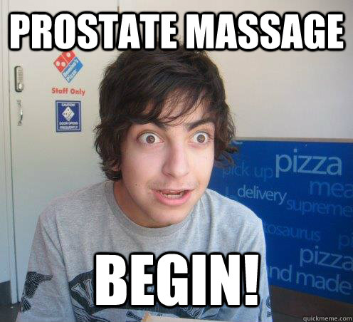 prostate massage begin! - prostate massage begin!  Over enthused arab