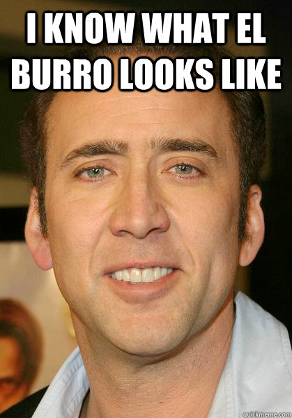 I know what El Burro looks like  Bad meme Nicholas Cage