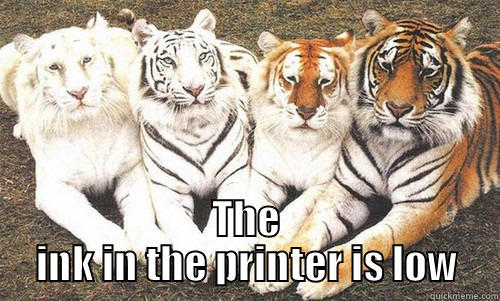  THE INK IN THE PRINTER IS LOW Misc