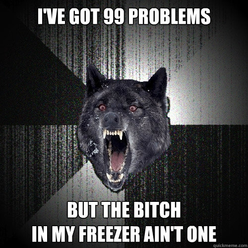 I've Got 99 Problems  But the Bitch 
in my freezer Ain't One  Insanity Wolf