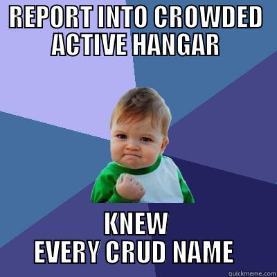 REPORT INTO CROWDED ACTIVE HANGAR KNEW EVERY CRUD NAME  Success Kid