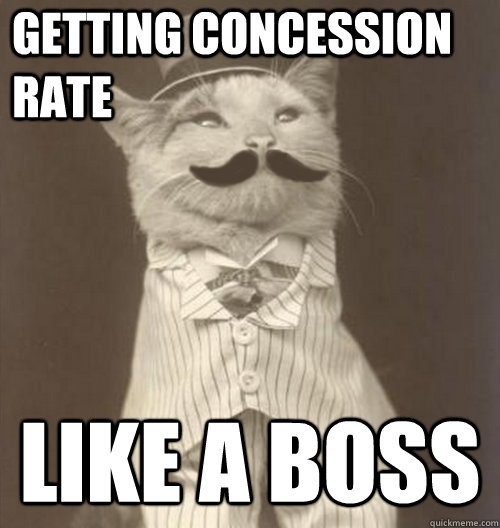 Getting concession rate Like a boss  Original Business Cat