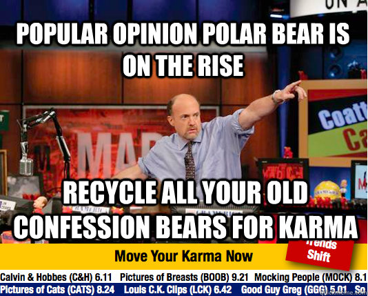 popular opinion polar bear is on the rise recycle all your old confession bears for karma   Mad Karma with Jim Cramer