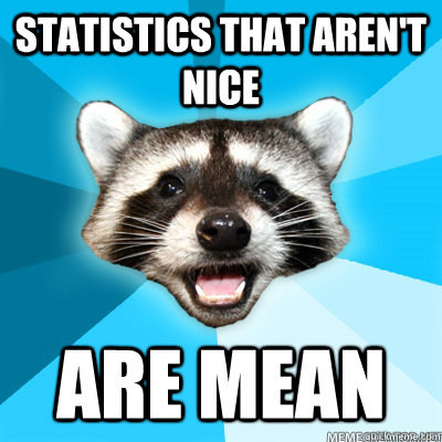 Statistics that aren't nice are mean   Lame Pun Raccoon